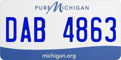 MI license plate DAB4863