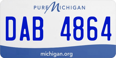 MI license plate DAB4864