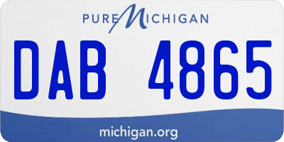 MI license plate DAB4865