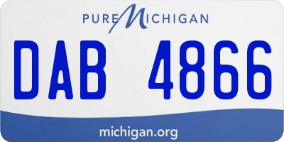 MI license plate DAB4866