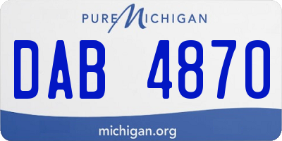 MI license plate DAB4870