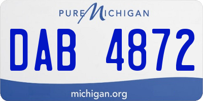 MI license plate DAB4872