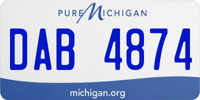 MI license plate DAB4874