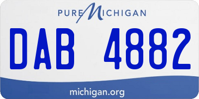MI license plate DAB4882
