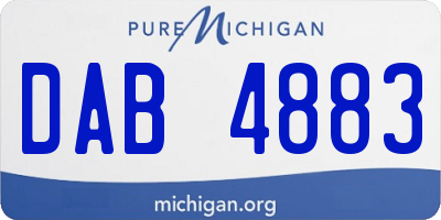 MI license plate DAB4883