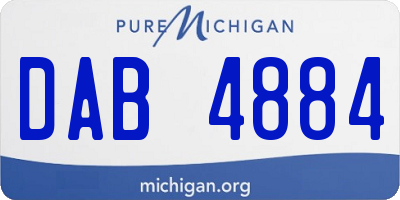 MI license plate DAB4884