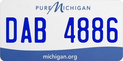 MI license plate DAB4886