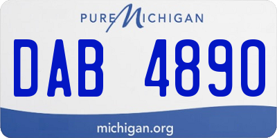 MI license plate DAB4890