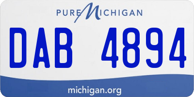 MI license plate DAB4894