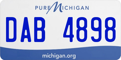 MI license plate DAB4898