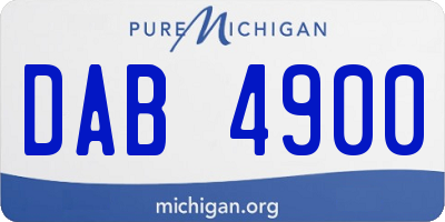 MI license plate DAB4900