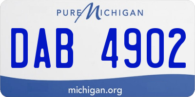 MI license plate DAB4902
