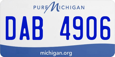 MI license plate DAB4906