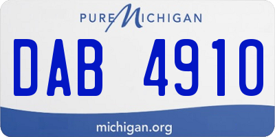 MI license plate DAB4910