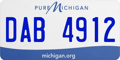 MI license plate DAB4912