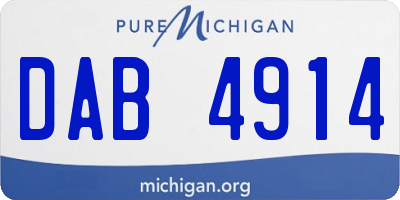 MI license plate DAB4914