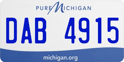 MI license plate DAB4915