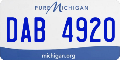 MI license plate DAB4920