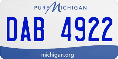 MI license plate DAB4922