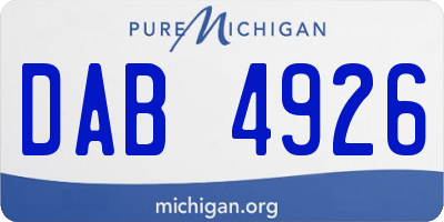 MI license plate DAB4926