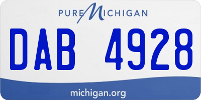 MI license plate DAB4928