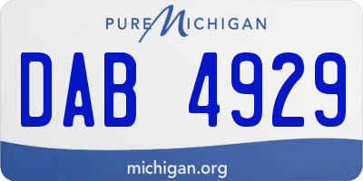 MI license plate DAB4929