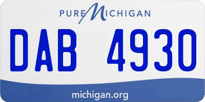 MI license plate DAB4930