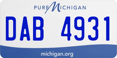 MI license plate DAB4931