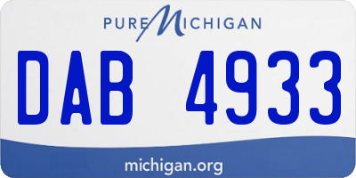 MI license plate DAB4933