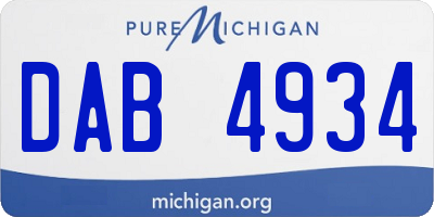 MI license plate DAB4934