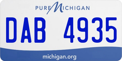 MI license plate DAB4935