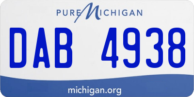 MI license plate DAB4938