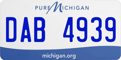 MI license plate DAB4939