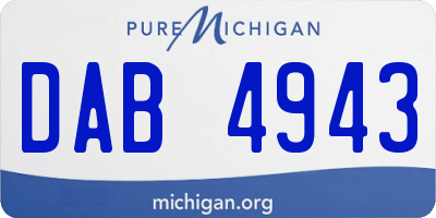 MI license plate DAB4943