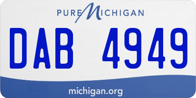 MI license plate DAB4949