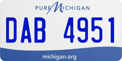MI license plate DAB4951