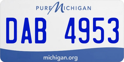 MI license plate DAB4953