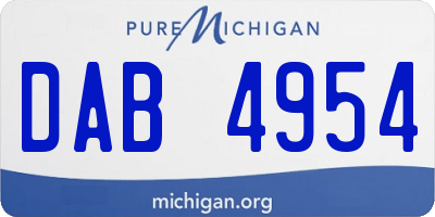 MI license plate DAB4954