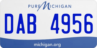 MI license plate DAB4956