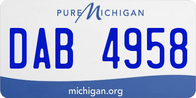 MI license plate DAB4958