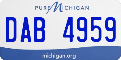 MI license plate DAB4959