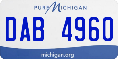 MI license plate DAB4960