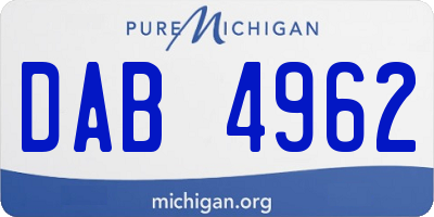 MI license plate DAB4962