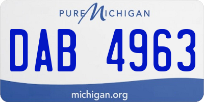 MI license plate DAB4963