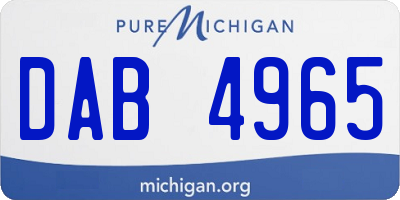 MI license plate DAB4965