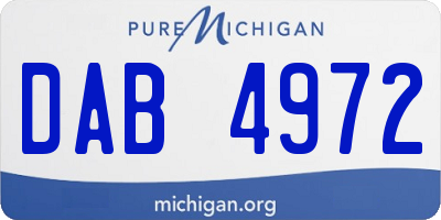 MI license plate DAB4972