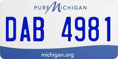 MI license plate DAB4981