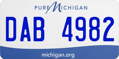 MI license plate DAB4982