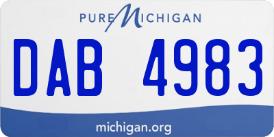 MI license plate DAB4983