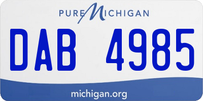 MI license plate DAB4985